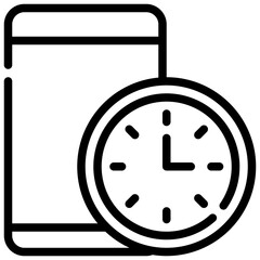 screen time limit digital detox mental health simple line icon