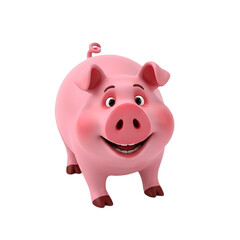 Cheerful Cartoon Pig Perfect for Childrens Illustrations and Branding