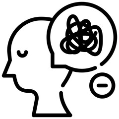 tangled mental health mind think simple line icon