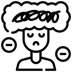 tangled thoughts think mind mental health simple line icon