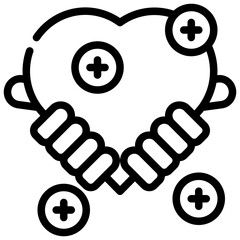 support self care heart mental health simple line icon