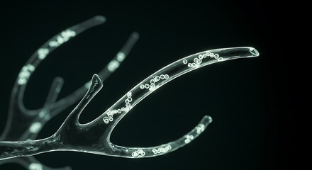 Microscopic Vessels: A Teal Abstract of Cellular Structures