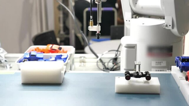 automated work with robotic hands in the modern industrial iron and aluminum production