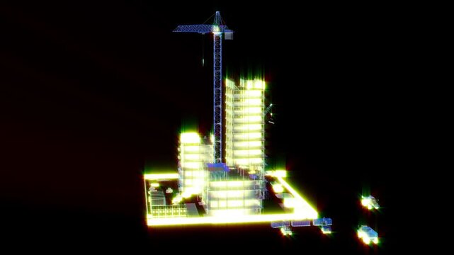 3D Wireframe Rendering of Virtual Construction Site with BIM Technology