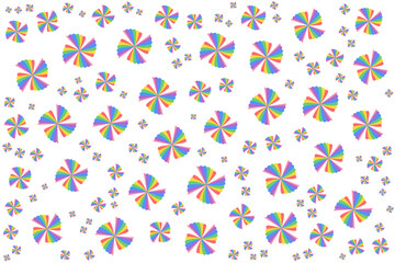 Multicolor circular floral pattern, Rainbow pallet pattern