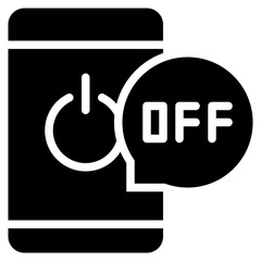 digital detox mobile off mental health solid glyph icon