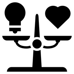 mind heart balance mental health solid glyph icon