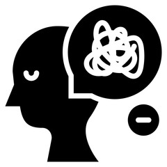 tangled mental health mind think solid glyph icon