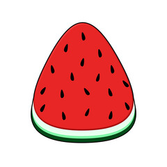 Watermelon tropical fruit slice vector