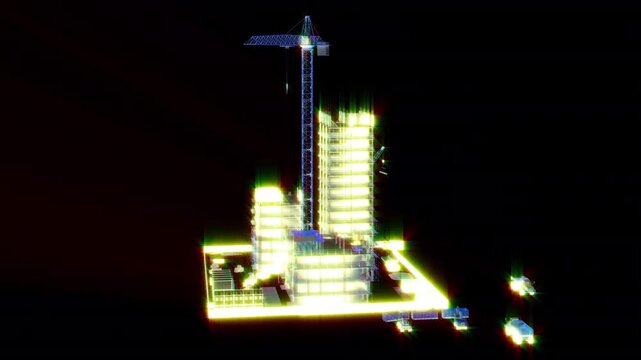 3D Wireframe Rendering of Virtual Construction Site with BIM Technology