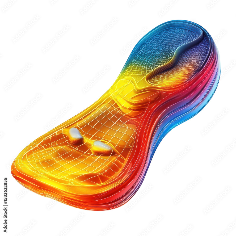 Poster abstract colorful shape with glowing lines modern art design element on transparent background