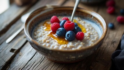 Oat with berries and honey