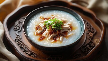 Chicken porridge in bowl