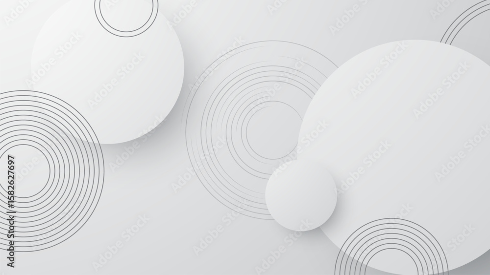 Poster abstract vector background with 3d circles and futuristic design elements
