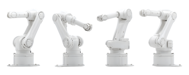 Professional Clean High-Quality Four robotic painting arms ar commercial stock asset, versatile design element, ideal for presentations and print projects, content creation
