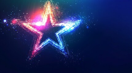 Abstract star graphic with vibrant light