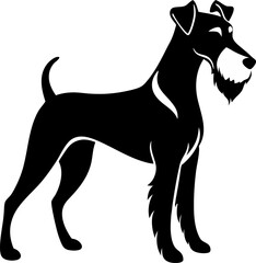  Wire Fox Terrier silhouette vector black , white background