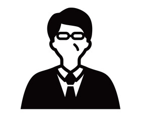 サラリーマン・ビジネスマン・会社員のアイコン　中年　男性　人　人物　スーツ　上司　役員　営業　管理職