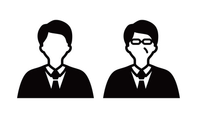 サラリーマン・ビジネスマン・会社員のアイコン　男性　スーツ　就活生　新入社員　上司　営業　役員　人物