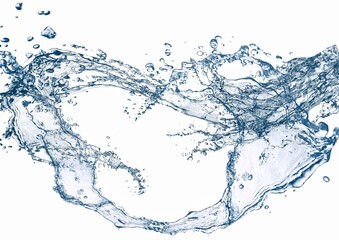抽象的な青い波と水しぶきの3dイラスト