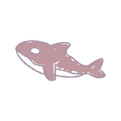 Obraz premium Cute orca illustration drawn with crayons.