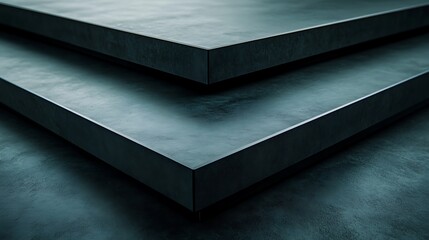 Abstract dark grey layered surfaces