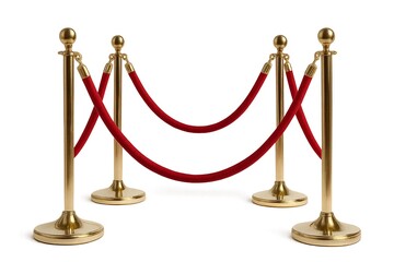 Elegant red velvet ropes with gold posts for classy events.