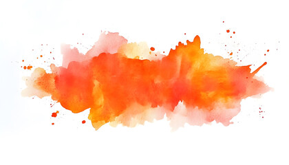 Fototapeta premium Abstract orange watercolor isolated on white background