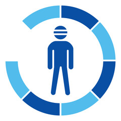 Player Icons In Blue Style, Vector Illustration