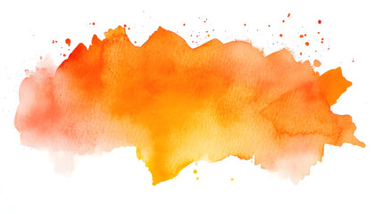 Abstract orange watercolor isolated on white background