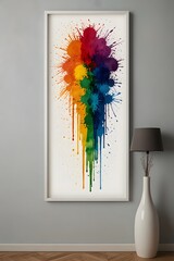 Crayon art displayed on a gallery wall