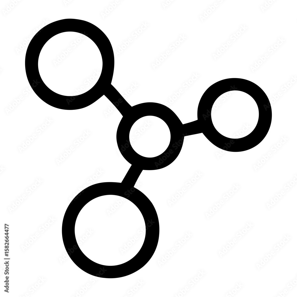 Aufkleber minimalist line connection node graphic element for science technology and network