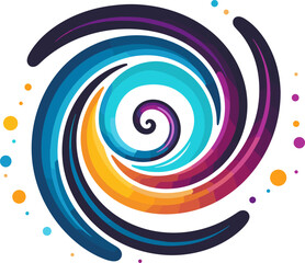 Vibrant Swirl: Abstract Motion Design with Colorful Spiral and Dynamic Energy