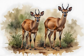 Duiker antelope in the african bush