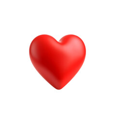 Fototapeta premium 3d icon of a smooth, red heart symbol isolated on a plain transparent background
