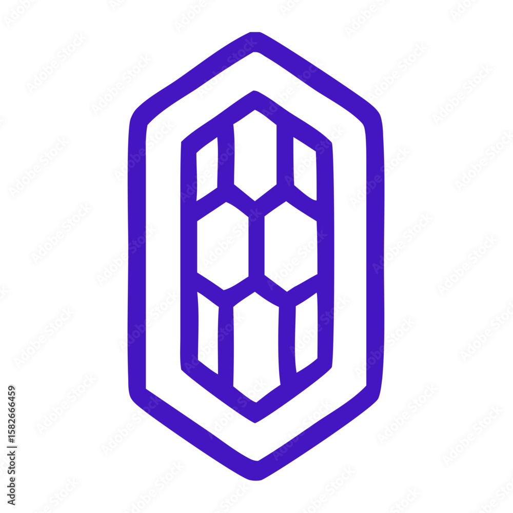 Poster simple outline geometric honeycomb inside hexagon shape decorative element