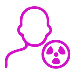 Obraz premium Outline Simple Lineart Radioactive Person Symbol Design Health Care Icon