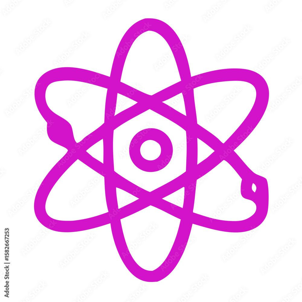 Poster simple line atomic structure science experiment icon illustration element