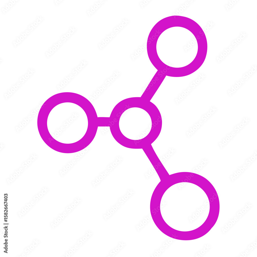 Aufkleber minimalist outline structure molecule connection networking science line style icon