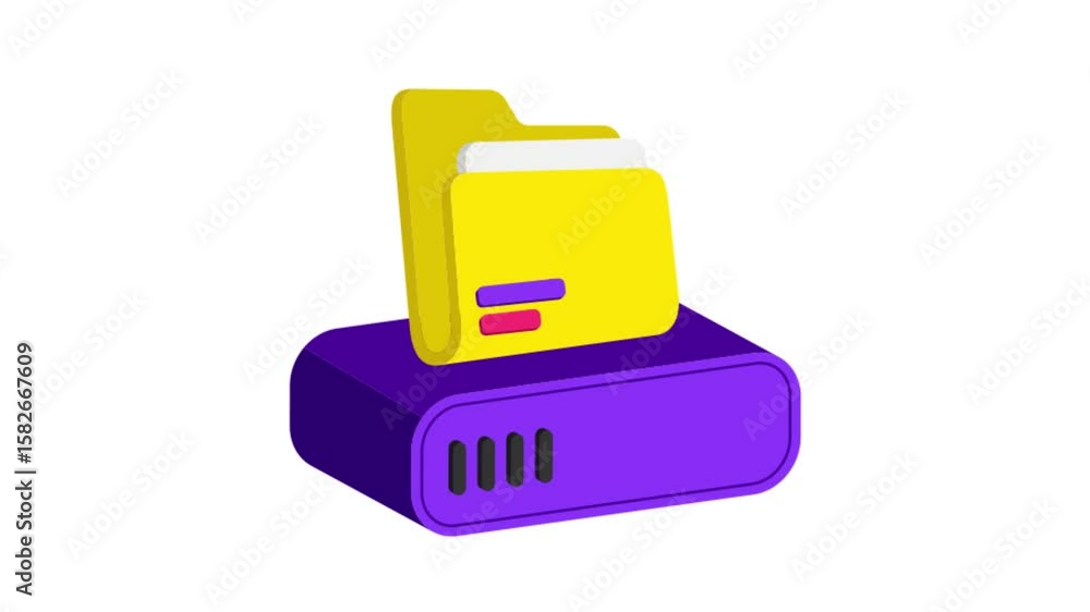 Poster folder backup icon animation mp4 file