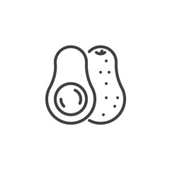 Avocado fruit line icon
