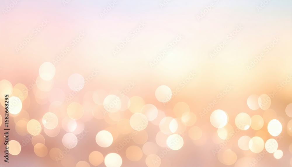 Poster soft glowing bokeh lights with a pastel gradient background abstract and bright