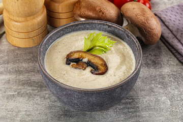 Delicous mushroom champignon cream soup