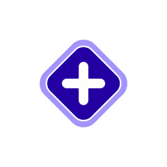 Fototapeta premium Icon a plus sign, isolated against a clean background.