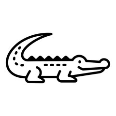 Crocodile icon, symbolizing strength, stealth, and survival in aquatic environments.