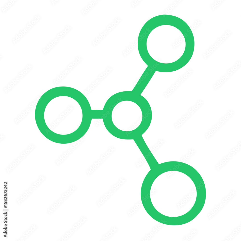 Aufkleber minimalist outline structure molecule connection networking science line style icon