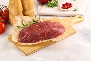 Raw beef meat uncocked steak