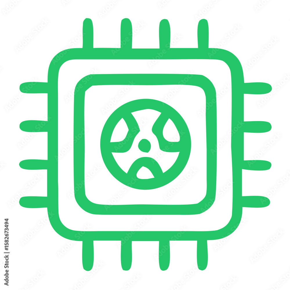 Aufkleber handdrawn outline purple microchip computer component electronic part technology element