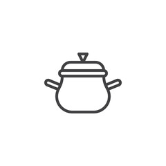 Cooking pot line icon