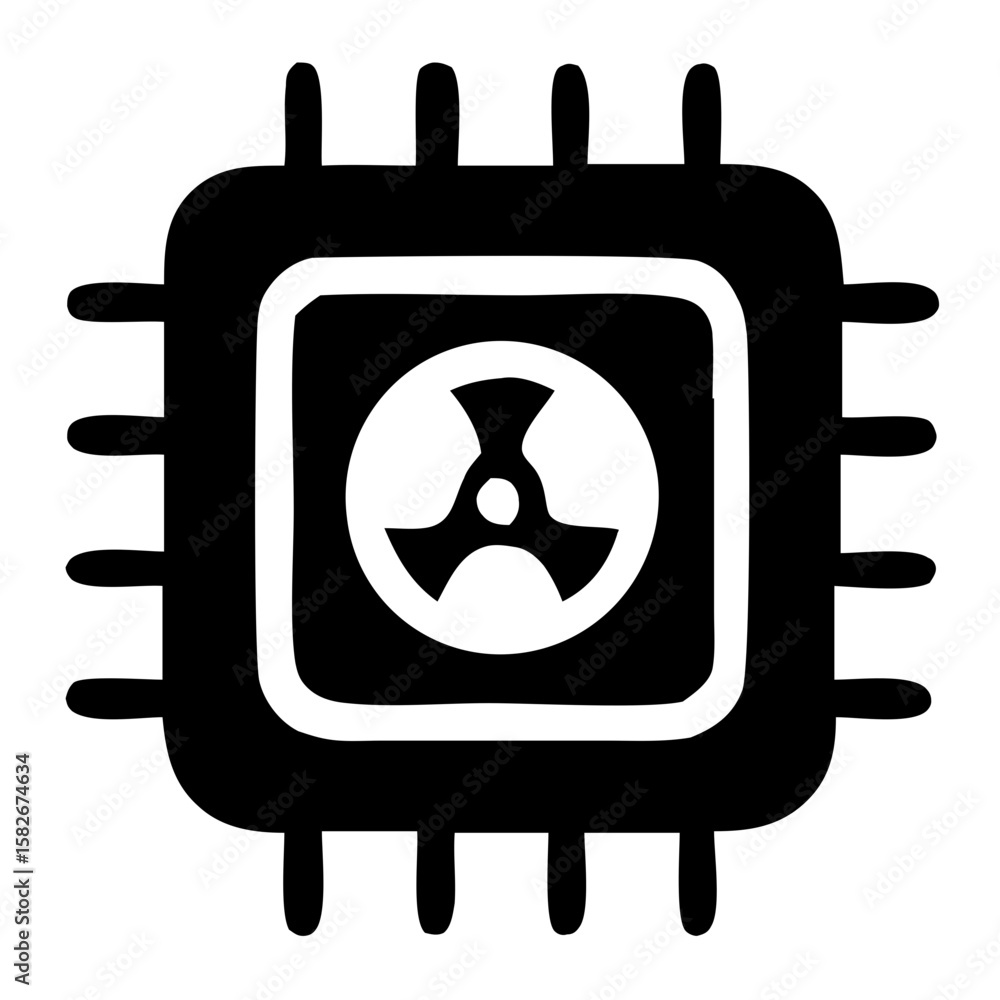 Aufkleber handdrawn outline purple microchip computer component electronic part technology element